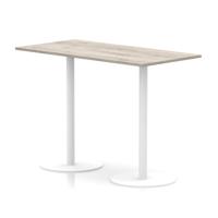 Italia 1600 x 800mm Poseur Rectangular Table Grey Oak Top 1145mm High White Leg