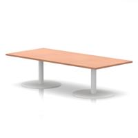 Italia 1800 x 800mm Rectangular Coffee Table Beech Top 475mm High White Leg