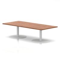 Italia 1800 x 800mm Rectangular Coffee Table Walnut Top 475mm High White Leg