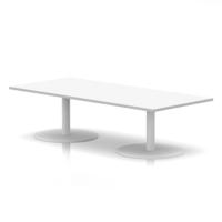 Italia 1800 x 800mm Rectangular Coffee Table White Top 475mm High White Leg