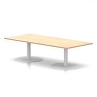Italia 1800 x 800mm Rectangular Coffee Table Maple Top 475mm High White Leg