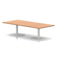 Italia 1800 x 800mm Rectangular Coffee Table Oak Top 475mm High White Leg