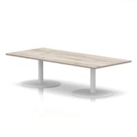 Italia 1800 x 800mm Rectangular Coffee Table Grey Oak Top 475mm High White Leg