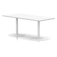 Italia 1800 x 800mm Poseur Rectangular Table White Top 720mm High White Leg