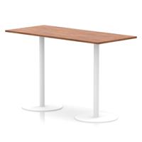 Italia 1800 x 800mm Poseur Rectangular Table Walnut Top 1145mm High White Leg