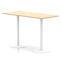 Italia 1800 x 800mm Poseur Rectangular Table Maple Top 1145mm High White Leg