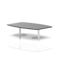 Italia 1800mm High Gloss Coffee Table Black Top 475mm High White Leg