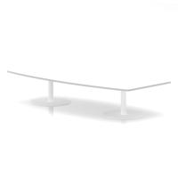 Italia 2400mm High Gloss Coffee Table White Top 475mm High White Leg