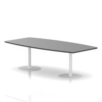 Italia 2400mm Poseur High Gloss Table Black Top 725mm High White Leg