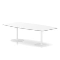 Italia 2400mm Poseur High Gloss Table White Top 725mm High White Leg