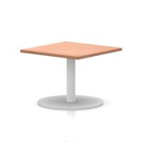 Italia 800mm Square Coffee Table Beech Top 475mm High White Leg