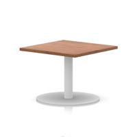 Italia 800mm Square Coffee Table Walnut Top 475mm High White Leg