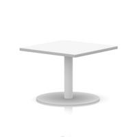 Italia 800mm Square Coffee Table White Top 475mm High White Leg