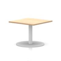 Italia 800mm Square Coffee Table Maple Top 475mm High White Leg