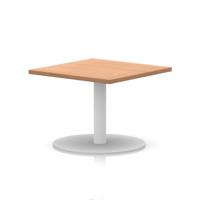 Italia 800mm Square Coffee Table Oak Top 475mm High White Leg