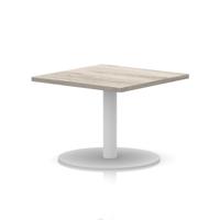 Italia 800mm Square Coffee Table Grey Oak Top 475mm High White Leg