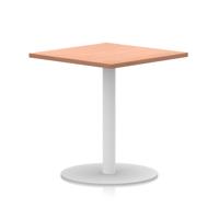 Italia 800mm Poseur Square Table Beech Top 720mm High White Leg