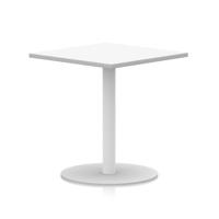 Italia 800mm Poseur Square Table White Top 720mm High White Leg