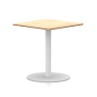 Italia 800mm Poseur Square Table Maple Top 720mm High White Leg