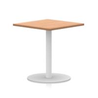 Italia 800mm Poseur Square Table Oak Top 720mm High White Leg