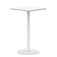 Italia 800mm Poseur Square Table White Top 1145mm High White Leg