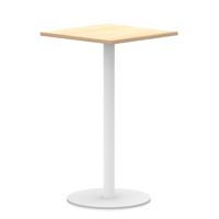 Italia 800mm Poseur Square Table Maple Top 1145mm High White Leg