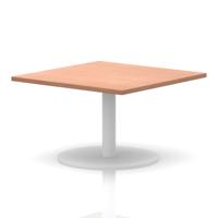 Italia 1000mm Square Coffee Table Beech Top 475mm High White Leg