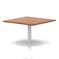Italia 1000mm Square Coffee Table Walnut Top 475mm High White Leg