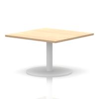 Italia 1000mm Square Coffee Table Maple Top 475mm High White Leg