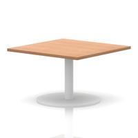 Italia 1000mm Square Coffee Table Oak Top 475mm High White Leg