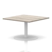 Italia 1000mm Square Coffee Table Grey Oak Top 475mm High White Leg