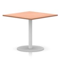 Italia 1000mm Poseur Square Table Beech Top 720mm High White Leg