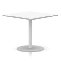 Italia 1000mm Poseur Square Table White Top 720mm High White Leg