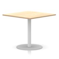 Italia 1000mm Poseur Square Table Maple Top 720mm High White Leg