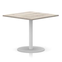 Italia 1000mm Poseur Square Table Grey Oak Top 720mm High White Leg
