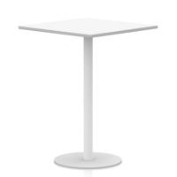 Italia 1000mm Poseur Square Table White Top 1145mm High White Leg