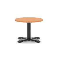 Italia 600mm Round Coffee Table Beech Top 495mm High Black Leg Cross Base