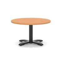 Italia 800mm Round Coffee Table Beech Top 495mm High Black Leg Cross Base