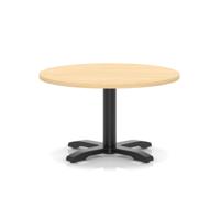 Italia 800mm Round Coffee Table Maple Top 495mm High Black Leg Cross Base