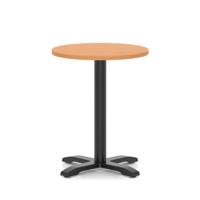 Italia 600mm Poseur Round Table Beech Top 750mm High Black Leg Cross Base