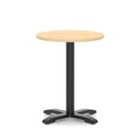Italia 600mm Poseur Round Table Maple Top 750mm High Black Leg Cross Base
