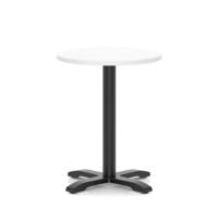 Italia 600mm Poseur Round Table White Top 750mm High Black Leg Cross Base