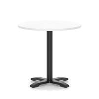 Italia 800mm Poseur Round Table White Top 750mm High Black Leg Cross Base