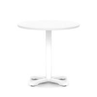 Italia 800mm Poseur Round Table White Top 750mm High White Leg Cross Base