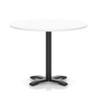 Italia 1000mm Poseur Round Table White Top 750mm High Black Leg Cross Base
