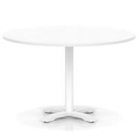 Italia 1200mm Poseur Round Table White Top 750mm High White Leg Cross Base