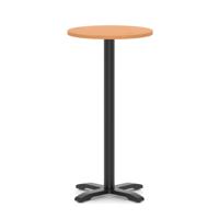 Italia 600mm Poseur Round Table Beech Top 1170mm High Black Leg Cross Base