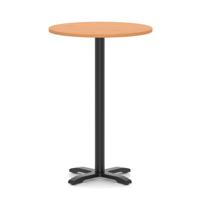 Italia 800mm Poseur Round Table Beech Top 1170mm High Black Leg Cross Base