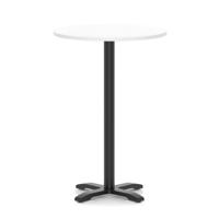 Italia 800mm Poseur Round Table White Top 1170mm High Black Leg Cross Base
