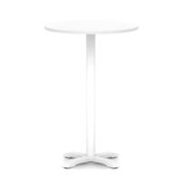 Italia 800mm Poseur Round Table White Top 1170mm High White Leg Cross Base